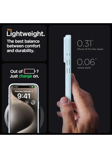 Apple iPhone 15 Pro Max Kılıf Thin Fit Mute Blue - ACS06550