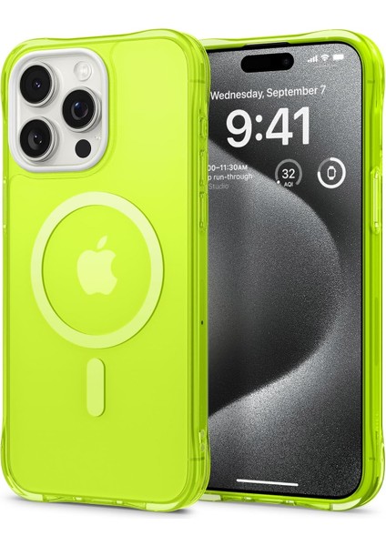 Spigen Ciel By Cyrill Apple iPhone 15 Pro Kılıf Ultra Sheer Mag Magsafe Özellikli, ACS06767, Yeşil
