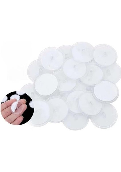 20 Adet Şeffaf Yuvarlak 3 cm Çaplı Güçlü Disk Yapışkanlar