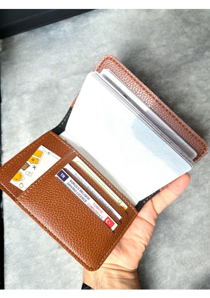Premium Vegan Deri Kartlık Bölmeli Pasaport Kabı Pasaport Kılıfı modelleri