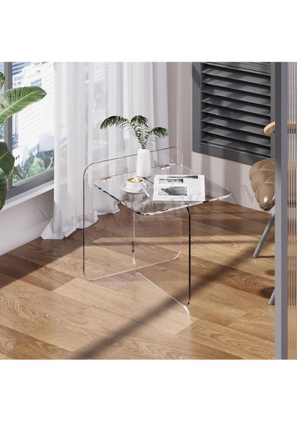 Şeffaf Pleksi Yeni Nesil Modern Yan Sehpa Dergilik Komodin Salon Yatak Odası (Çoklu Renk Seçenekli) modelleri