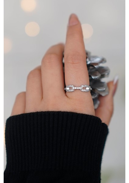 Taşlı Ayarlanabilir 2'li Gümüş Kadın Yüzük Set indirimleri