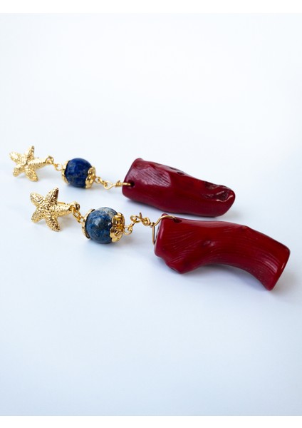 Mercan & Lapis Lazuli Küpe