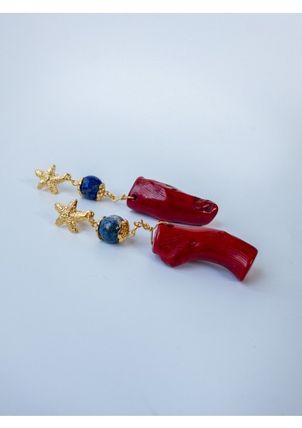 Mercan & Lapis Lazuli Küpe