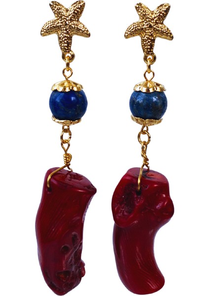 Mercan & Lapis Lazuli Küpe