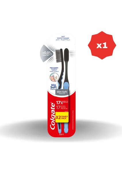 Diş Fırçası Mikro Slim Soft Charcoal 1+1 - 1 Adet