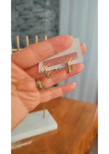 Çelik Zirkon Taşlı Kuyumcu Işçiliğinde Vip Küpe fiyatları