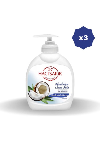 Hindistan Cevizli Sıvı Sabun 300 ml - 3 Adet