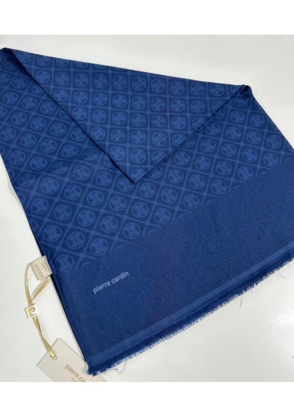 Elegans Monogram Şal-75 x 190-090700-921 Lacivert