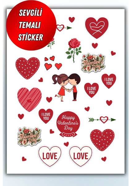 Sevgi Temalı Sticker Planner Ajanda Bullet Journal Için Uygun