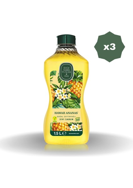 Hawaii Ananas Sıvı Sabun 1.5 lt - 3 Adet