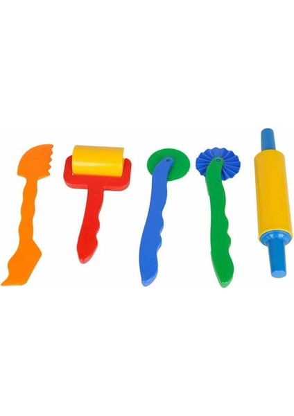 BÜYÜK BOY OYUN HAMURU MERDANE SİLİNDİR KALIPLARI 5 PARÇA