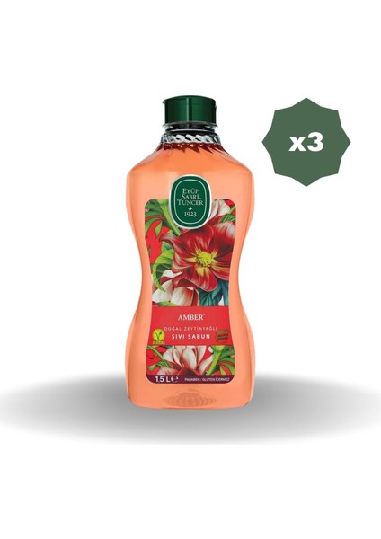 Amber Sıvı Sabun 1.5 lt - 3 Adet