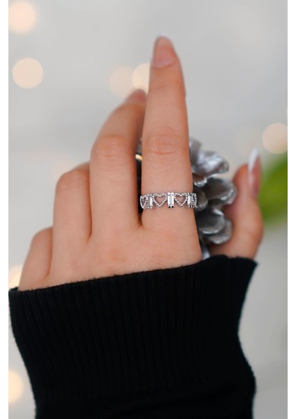 Ayarlanabilir 2 Adet Gümüş Kadın Yüzük modelleri