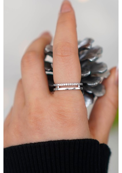 Ayarlanabilir Tasarım 2 Adet Gümüş Kadın Yüzük modelleri