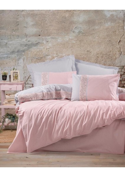 Folk Çift Kişilik Nevresim Takımı Mila Pembe