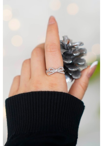 Zarif Tasarım Ayarlanabilir 2 Adet Gümüş Kadın Yüzük modelleri