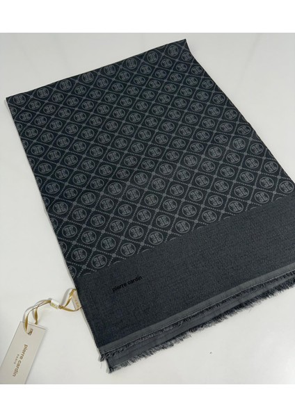 Elegans Monogram Şal-75 x 190-090700-913 Füme