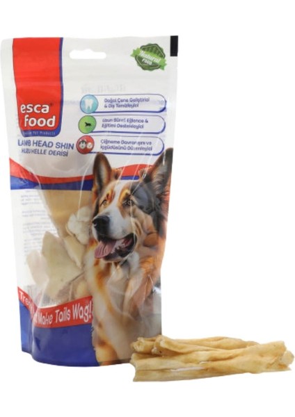 Köpekler İçin Sakatat Ödülü Kuzu Kelle Derisi 100gr