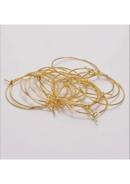 25 Mm Gold Renk Halka Küpe Takı Malzemesi 20 Adet