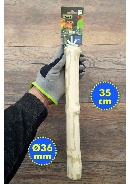 Venty 35 cm Doğal Papağan Tüneği | Macaw, Kakadu, Jako, Amazon, Alex, Eklektus, Kayık - T418
