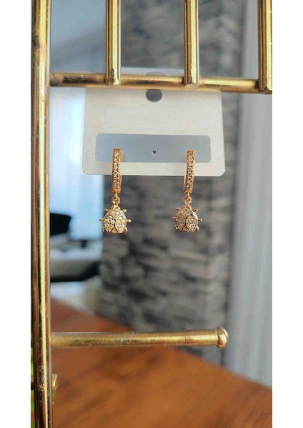 Çelik Zirkon Taşlı Kız Çocuk/bebek Küpesi Uğur Böceği modelleri