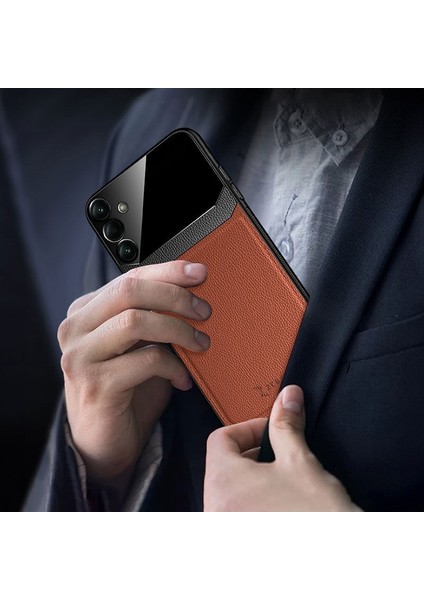 Samsung Galaxy S25 Plus Uyumlu Zebana Lens Pu Deri Kılıf