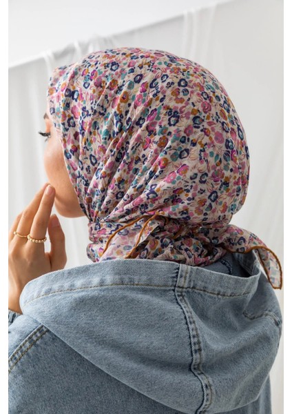Karanfil Desen Soft Pamuk Eşarp