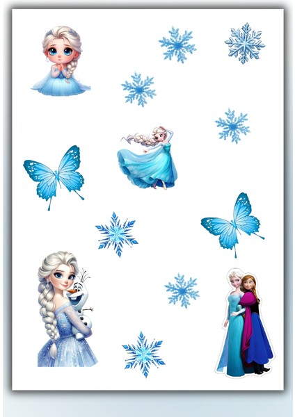 Frozen Elsa 2 Li Set Sticker Telefon Laptop Notebook Tablet Defter Matara Etiket