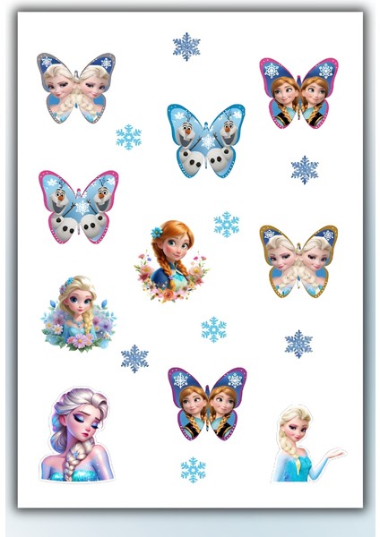 Frozen Elsa 2 Li Set Sticker Telefon Laptop Notebook Tablet Defter Matara Etiket