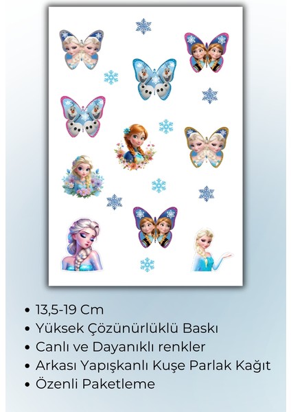 Frozen Elsa 2 Li Set Sticker Telefon Laptop Notebook Tablet Defter Matara Etiket
