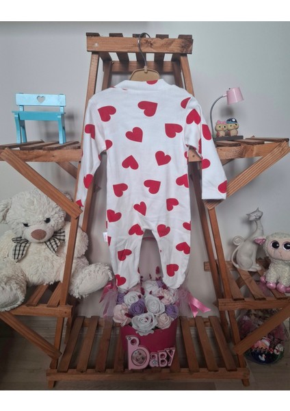 Kız Bebek Kalp Desenli Patikli Tulum fiyatları