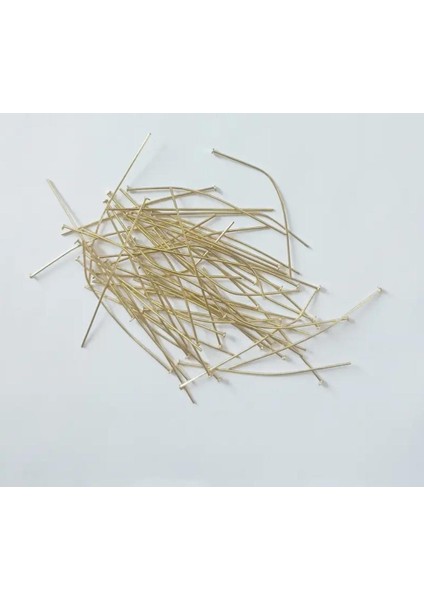 2,5 Cm 100 Adet Gold Halkalı Arkası Düz Takı Çivisi
