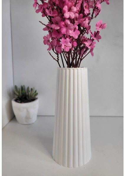 Beton Pampas Vazosu Çiçek Vazosu 19 cm modelleri