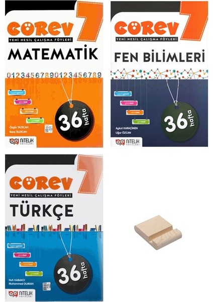7. Sınıf Matematik Fen ve Türkçe 3lü Set 36 Haftalık Görev Föyleri + Telefon Tutucu