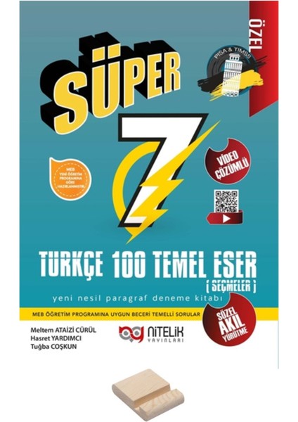 7. Sınıf Yeni Nesil B Serisi Süper Türkçe 100 Temel Eser+ Telefon Tutucu