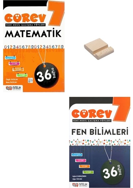 7. Sınıf Matematik ve Fen Bilimleri 36 Haftalık Görev Föyleri+ Telefon Tutucu