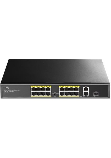 16PORT 10/100 Poe+2gb UP200W Switch