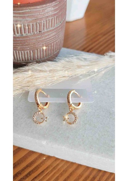 Çelik Zirkon Taşlı Ayyıldız Küpe Kız Çocuk Için Uygundur fiyatları