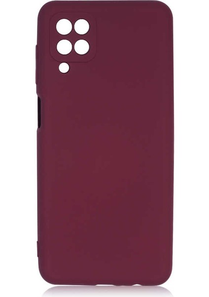 Samsung Galaxy A12 ile Uyumlu Kılıf Mürdüm Lansman Kapak (Samsung Galaxy A12 ile Uyumlu, Mürdüm)