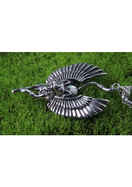 Voyageaccessory Antik Mısır Tanrıça Bastet Sfenks Kedi Madalyon Kolye / 65 cm Zincirli modelleri