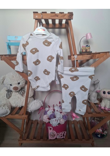 Bebek Ayıcık Desenli 2'li Takım