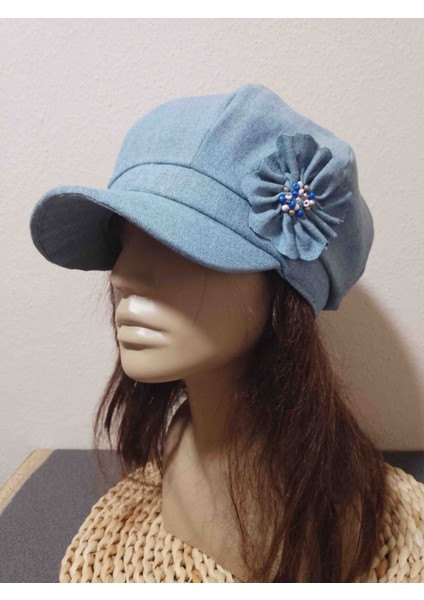 Kot Denim Yazlık Çiçek Detaylı Şapka