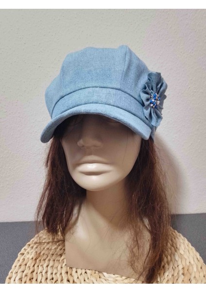 Kot Denim Yazlık Çiçek Detaylı Şapka