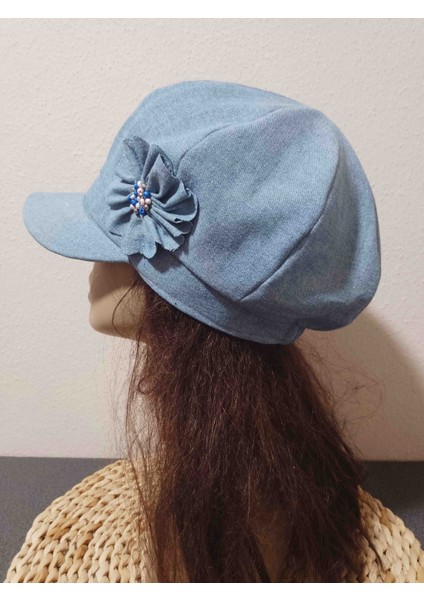 Kot Denim Yazlık Çiçek Detaylı Şapka