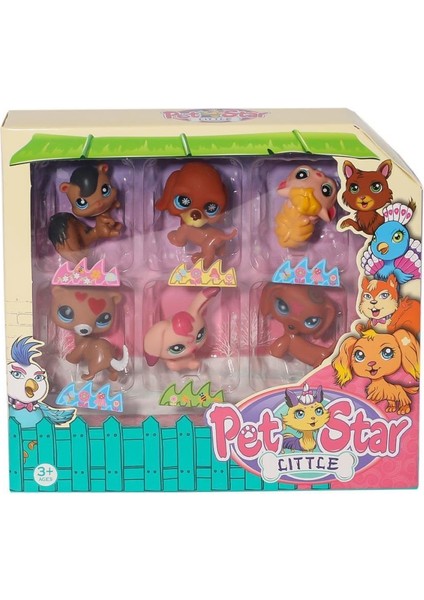 NessiWorld KZL-3046A2 Pet Star 6'lı Miniş Seti -Kızılkaya Oyuncak