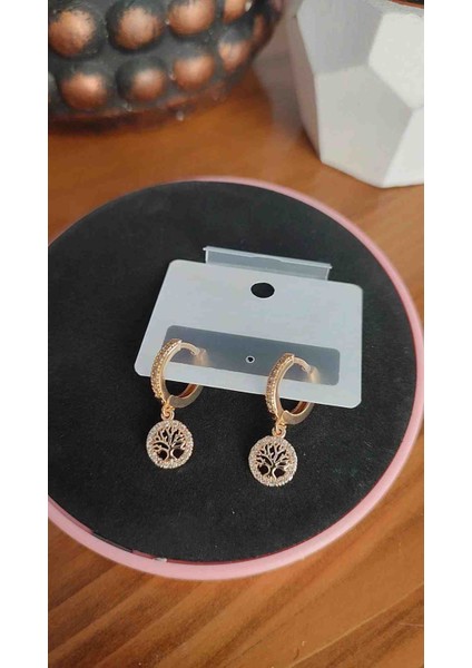 Çelik Hayat Ağacı Zirkon Taşlı Kız Çocuk/yetişkin Küpesi fiyatları