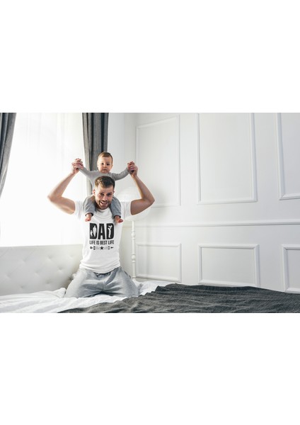 Dad Baskılı Bisiklet Yaka Pamuklu Oversize Tişört fiyatları