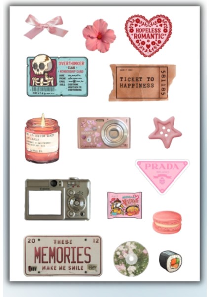 Vintage Temalı Sticker Planner Ajanda Bullet Journal Için Uygun