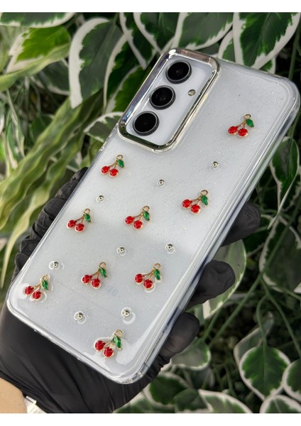 Samsung Galaxy A25 Kalpli / Kurdeleli / Kirazlı Simli Kılıf